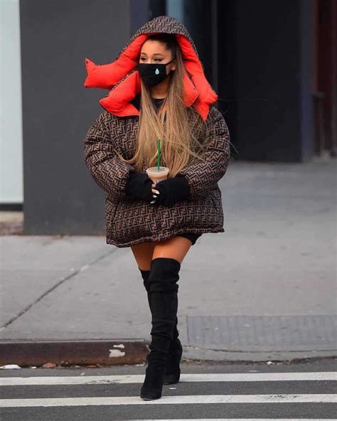 fendi puffer jacket ariana|fendi jacket.